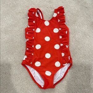 Hanna Andersson Red Polka Dot Kids Swimsuit